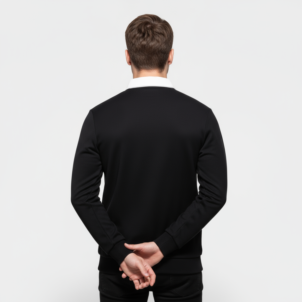 Men's Cotton Polo Neck Sweater - Classic Fit, Casual Wear, Lightweight Knit, Perfect for Everyday Comfort and Style
