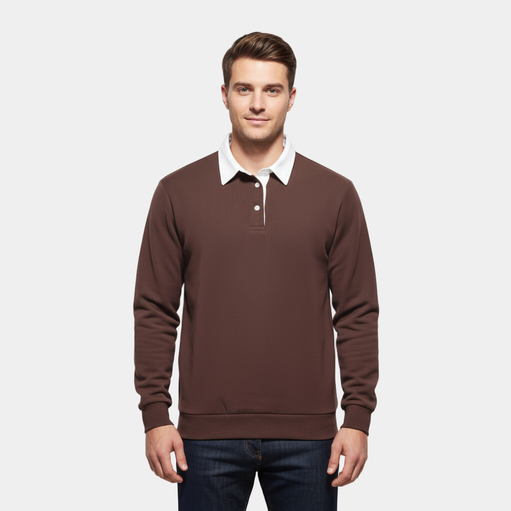 Men's Cotton Polo Neck Sweater - Classic Fit, Casual Wear, Lightweight Knit, Perfect for Everyday Comfort and Style
