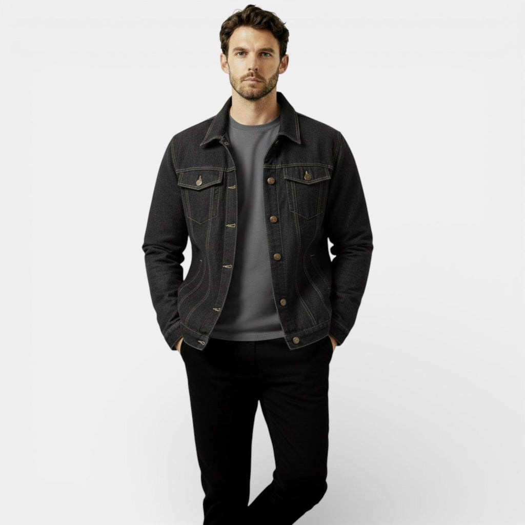 Men's Denim Jacket - Classic Regular Fit - Casual Outerwear for Everyday Wear - Durable Cotton Fabric