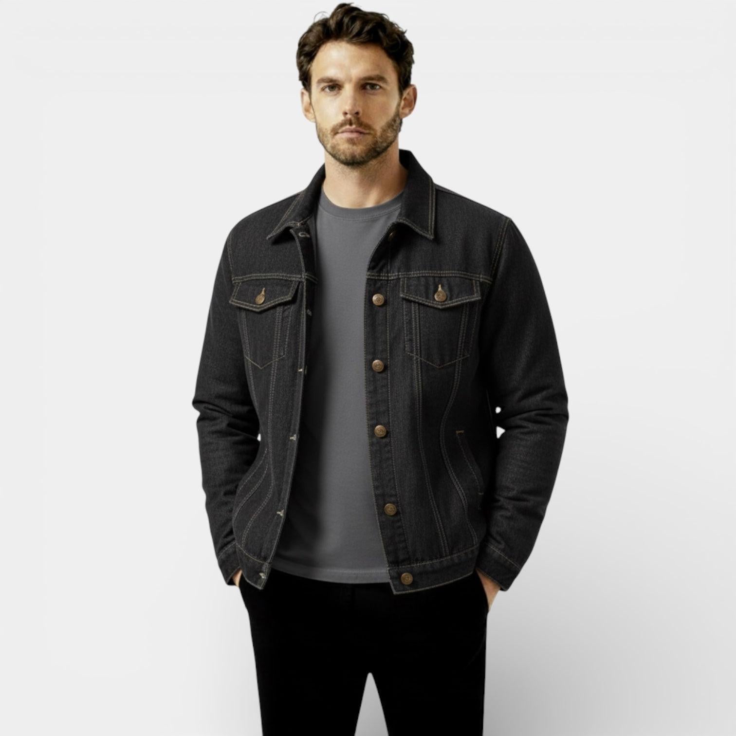 Men's Denim Jacket - Classic Regular Fit - Casual Outerwear for Everyday Wear - Durable Cotton Fabric