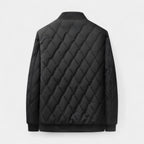 Men's Fleece-Lined Quilted Bomber Jacket - Warm Winter Outerwear for Cold Weather