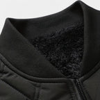 Men's Fleece-Lined Quilted Bomber Jacket - Warm Winter Outerwear for Cold Weather