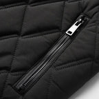 Men's Fleece-Lined Quilted Bomber Jacket - Warm Winter Outerwear for Cold Weather