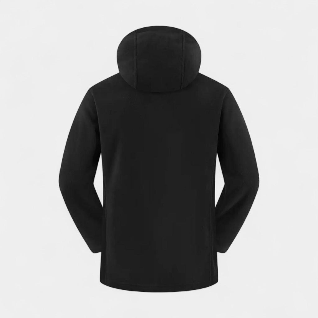 Men's Fleece Zip-Up Hoodie - Windproof, Warm Layer for Outdoor Activities and Casual Wear