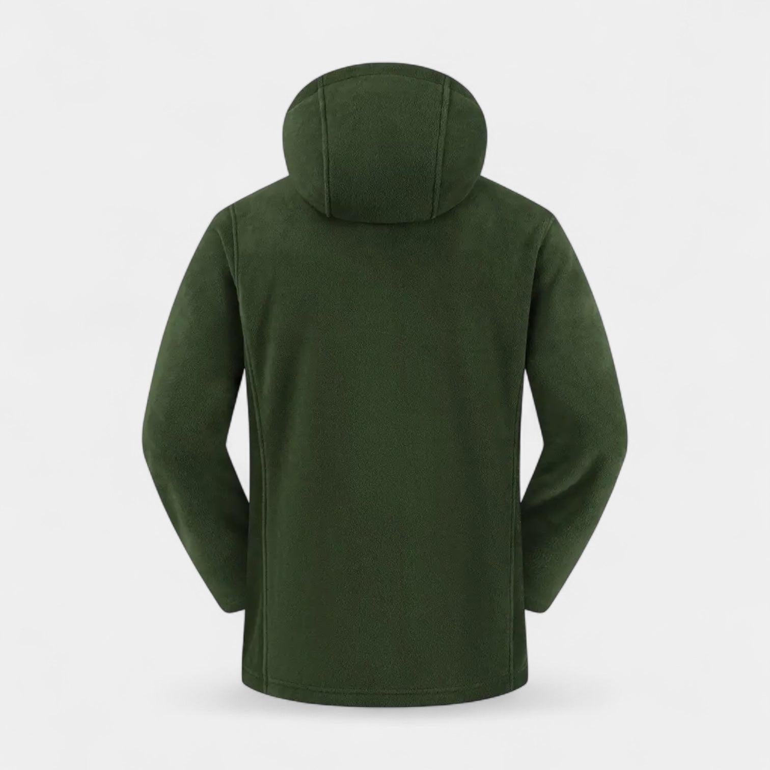 Men's Fleece Zip-Up Hoodie - Windproof, Warm Layer for Outdoor Activities and Casual Wear