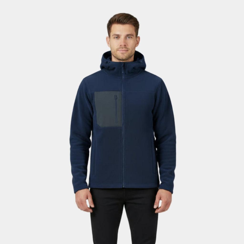 Men's Fleece Zip-Up Hoodie - Windproof, Warm Layer for Outdoor Activities and Casual Wear