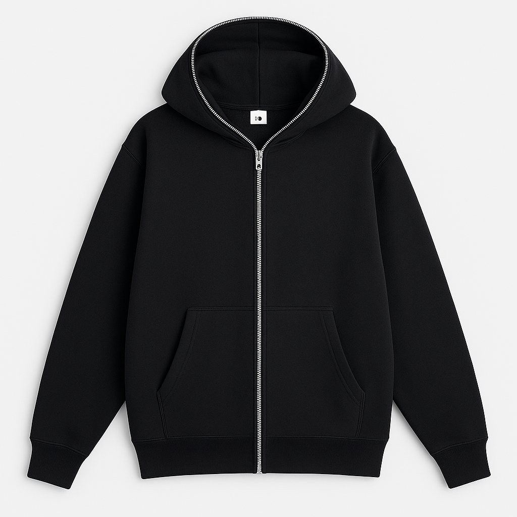 Men's Full-Zip Hoodie - Comfortable Cotton Blend - Casual Style for Everyday Wear - Available in Multiple Colors