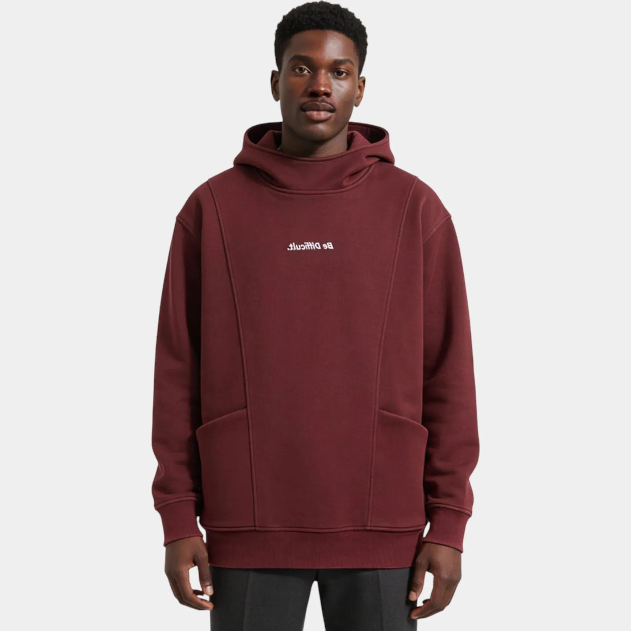 Men's Heavyweight Cotton Hoodie - Casual Style for Everyday Wear - "Be Difficult" Design