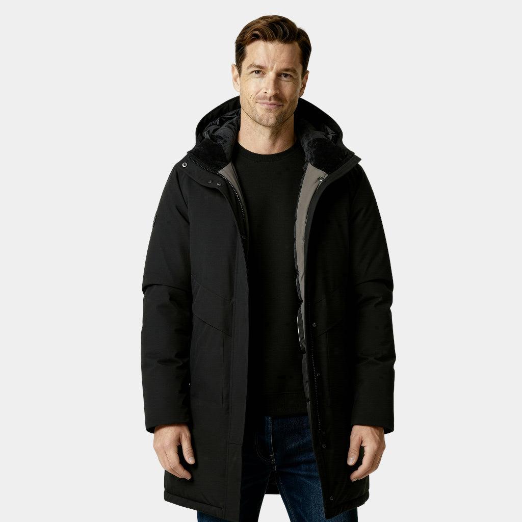 Men's Insulated Down Parka - Long Winter Coat for Cold Weather Protection
