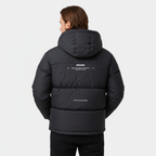 Men's Insulated Hooded Puffer Jacket - Matte Finish with Baffle Quilting for Cold Weather Outdoor Wear