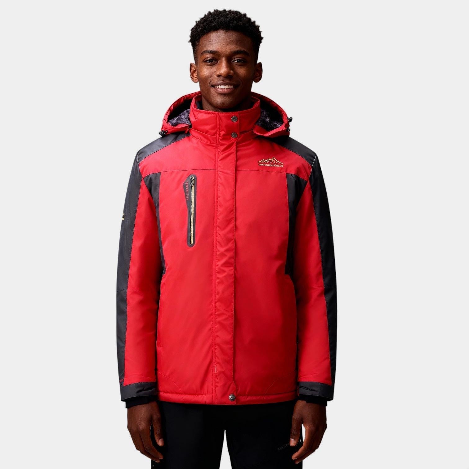 Men's Insulated Hooded Ski Jacket - Waterproof Winter Performance Outerwear for Cold Weather Activities