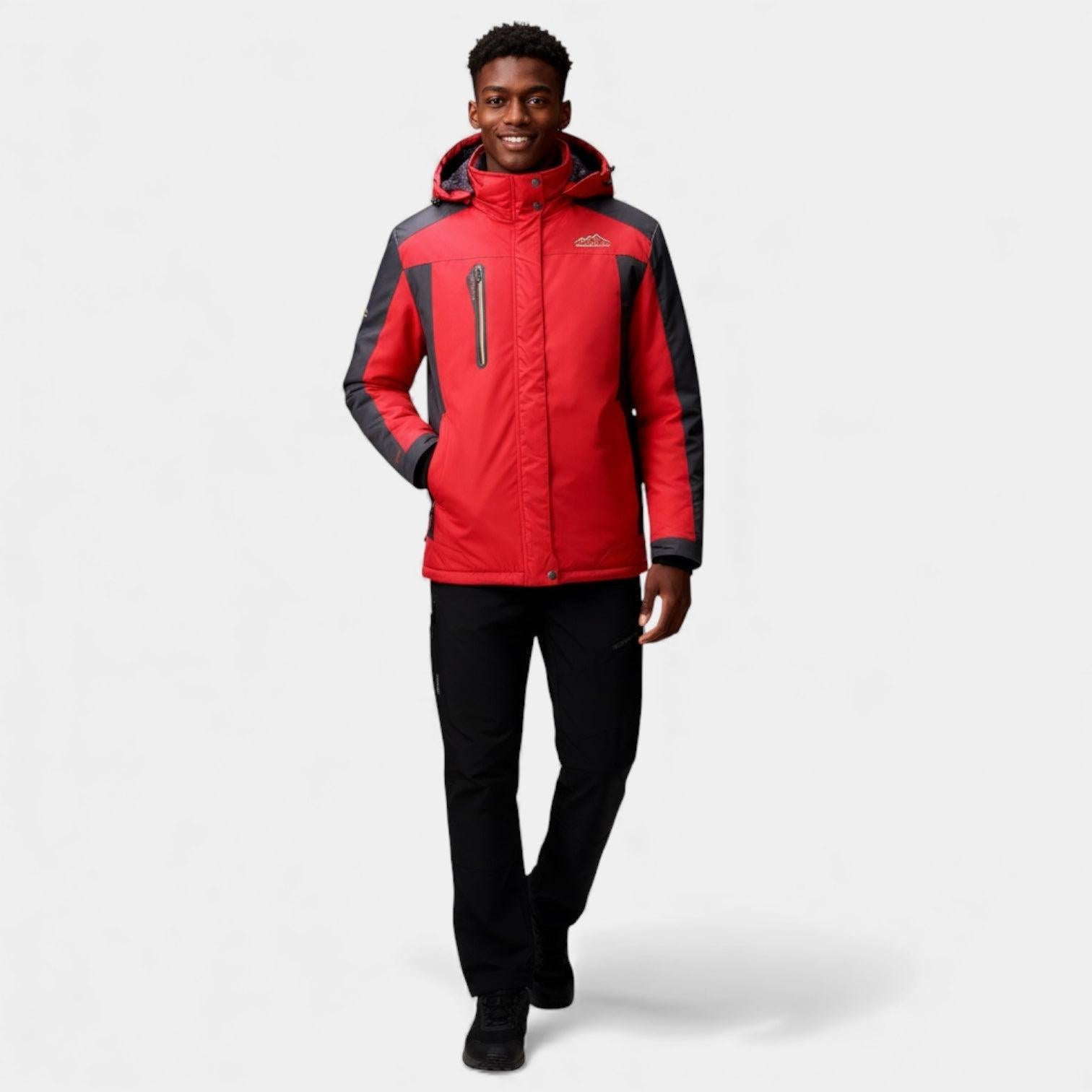 Men's Insulated Hooded Ski Jacket - Waterproof Winter Performance Outerwear for Cold Weather Activities