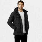 Men's Insulated Hooded Winter Utility Jacket for Cold Weather Outdoor Activities