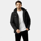 Men's Insulated Hooded Winter Utility Jacket for Cold Weather Outdoor Activities