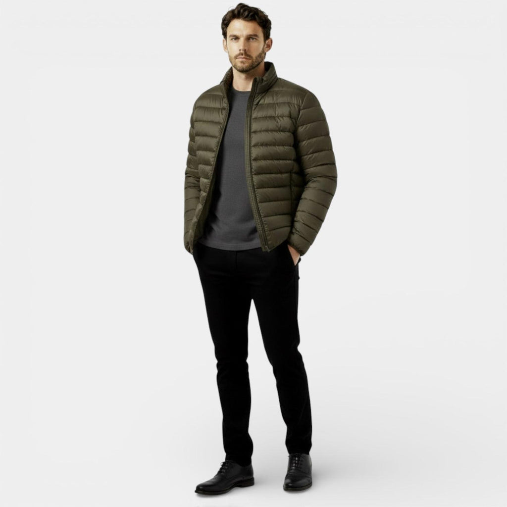 Men's Insulated Lightweight Quilted Puffer Jacket for Cold Weather Outdoor Activities