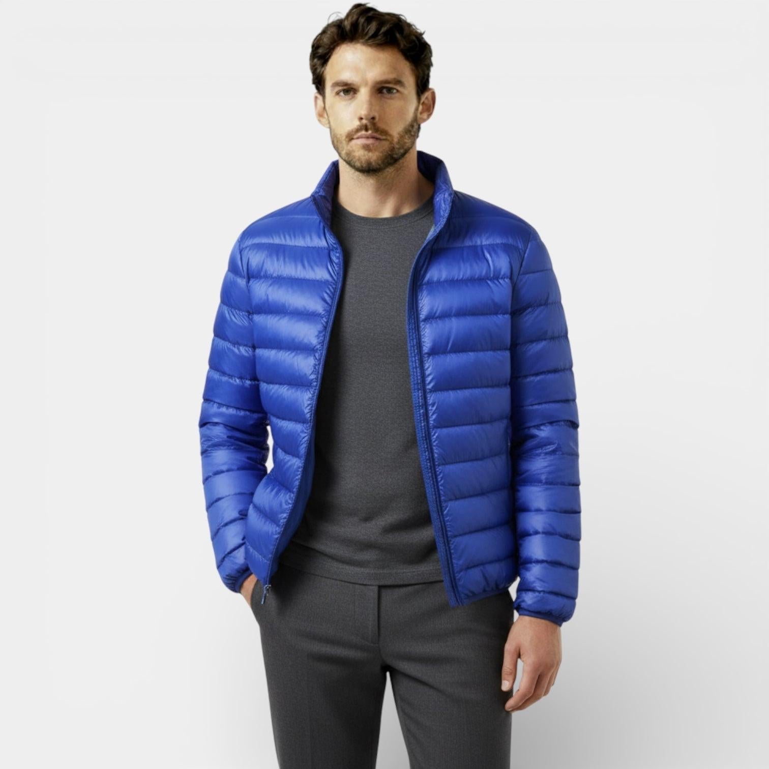 Men's Insulated Lightweight Quilted Puffer Jacket for Cold Weather Outdoor Activities