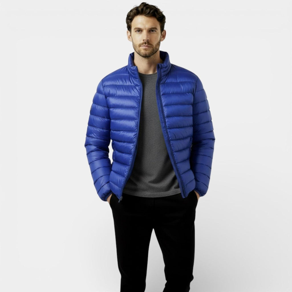 Men's Insulated Lightweight Quilted Puffer Jacket for Cold Weather Outdoor Activities