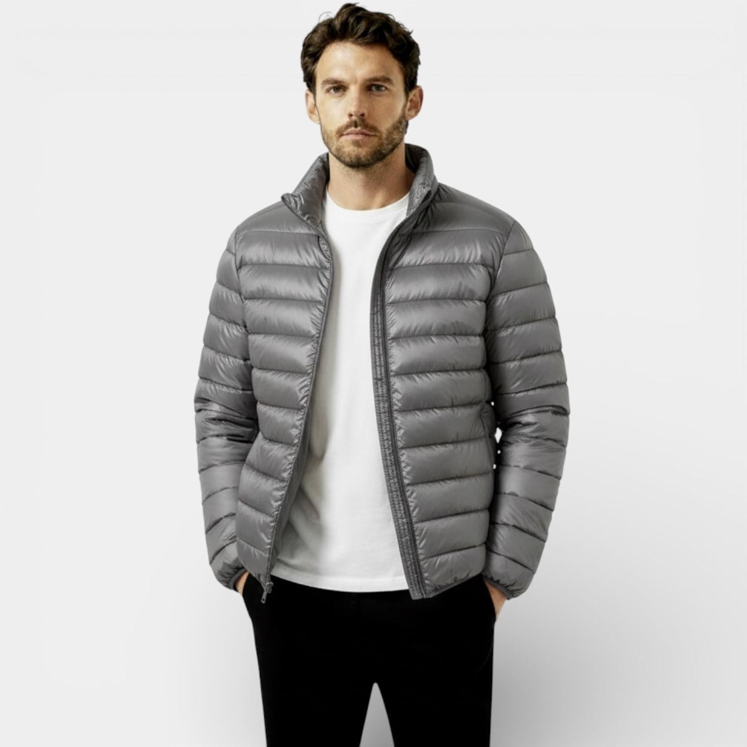 Men's Insulated Lightweight Quilted Puffer Jacket for Cold Weather Outdoor Activities