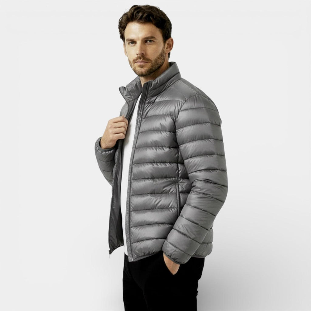 Men's Insulated Lightweight Quilted Puffer Jacket for Cold Weather Outdoor Activities