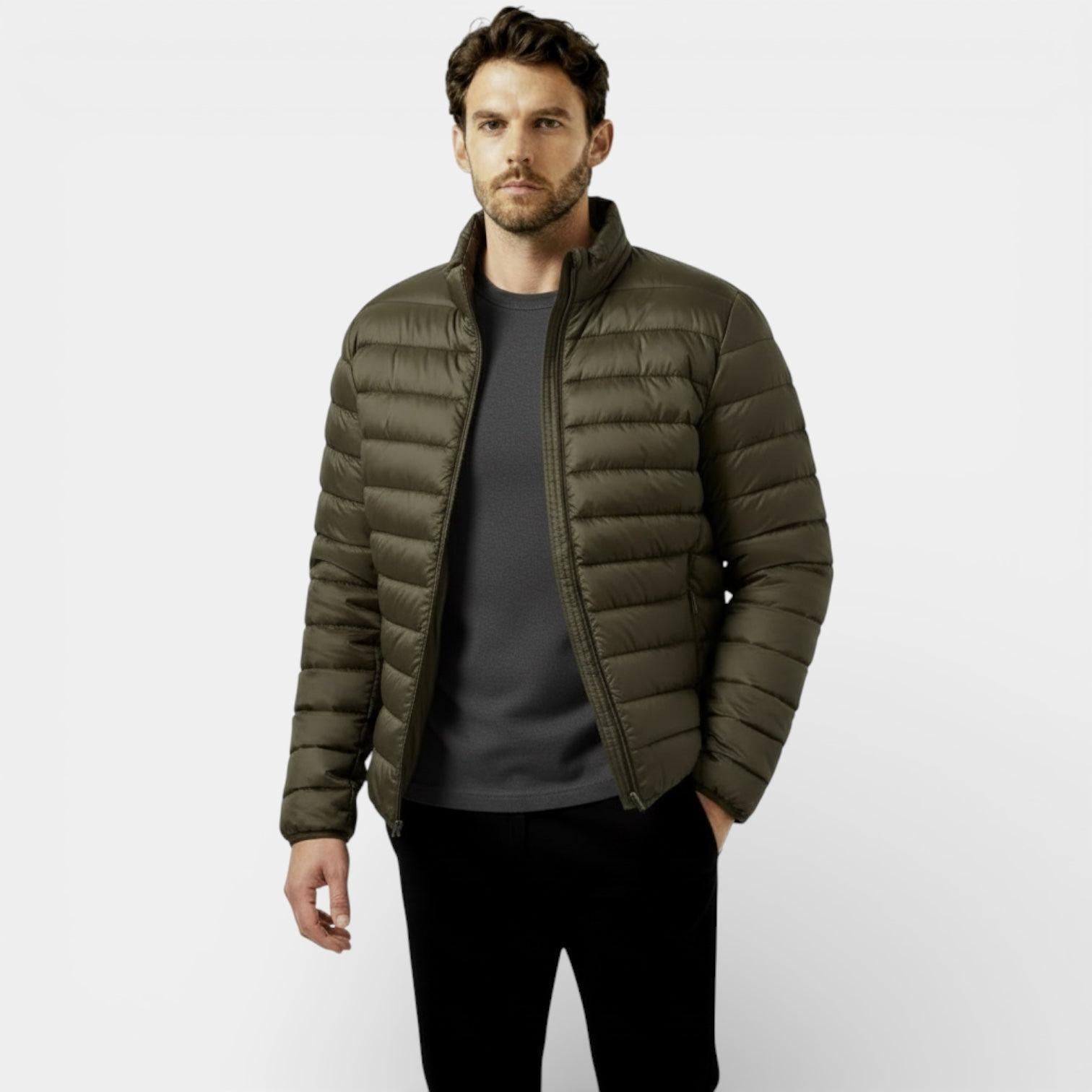 Men's Insulated Lightweight Quilted Puffer Jacket for Cold Weather Outdoor Activities