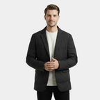 Men's Insulated Padded Blazer Coat for Cold Weather - Stylish Warm Outerwear for Casual and Formal Occasions