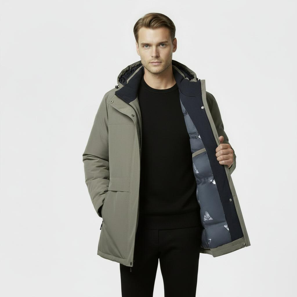 Men's Insulated Parka Jacket for Cold Weather - Waterproof, Warm, and Stylish Winter Outerwear