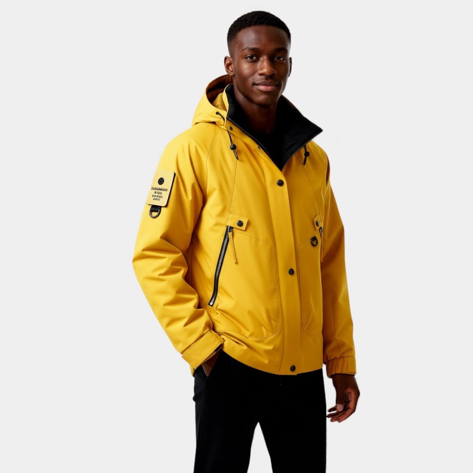 Men's Insulated Ski Jacket with Hood | Waterproof Winter Coat for Outdoor Sports and Cold Weather Activities