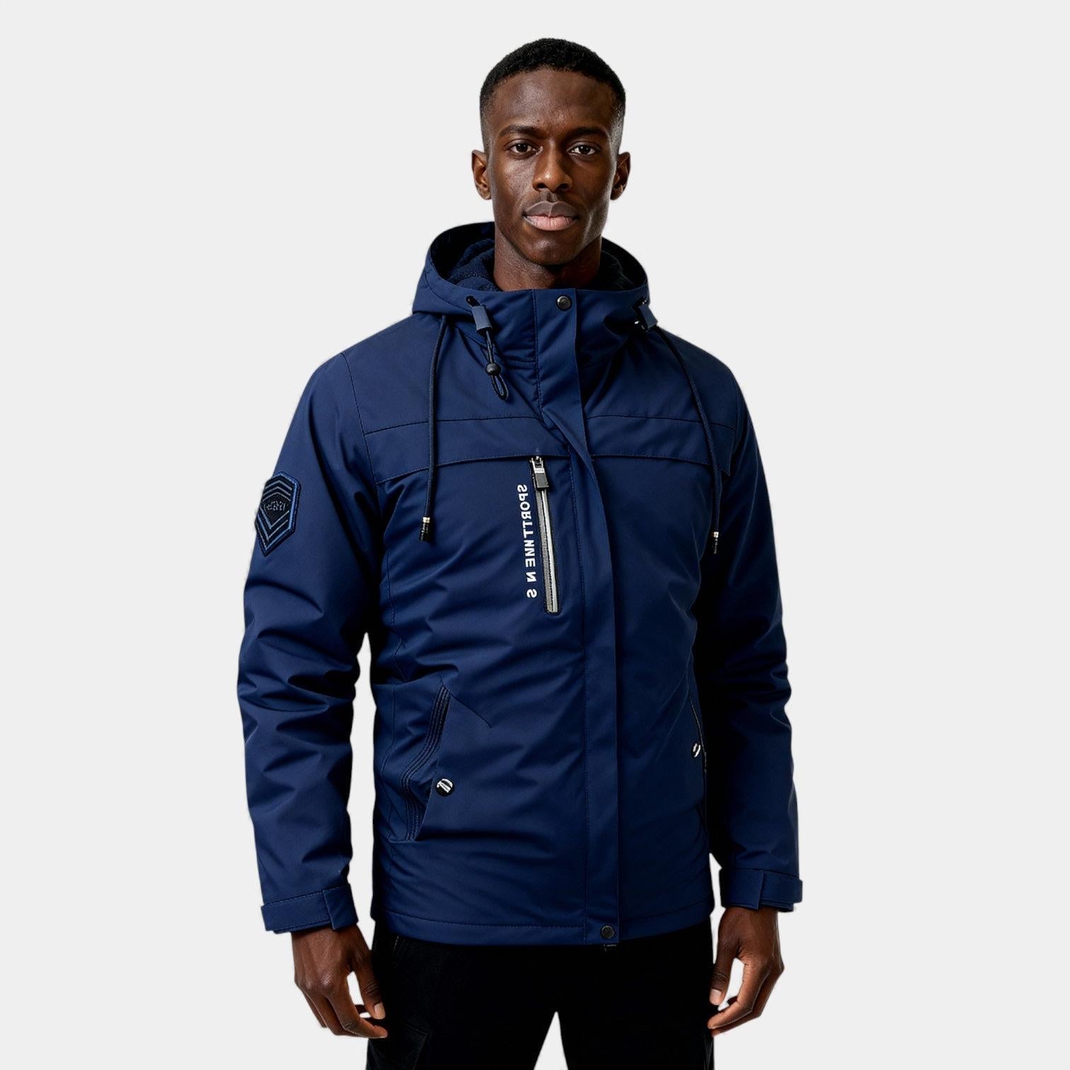 Men's Insulated Winter Ski Jacket with Fur Hood - Waterproof, Warm, Outdoor Sports Outerwear