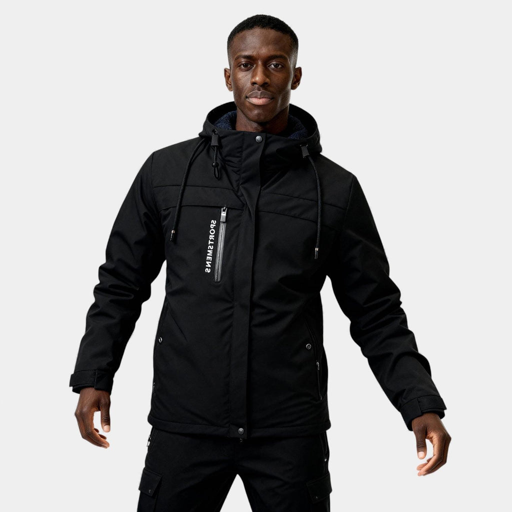 Men's Insulated Winter Ski Jacket with Fur Hood - Waterproof, Warm, Outdoor Sports Outerwear