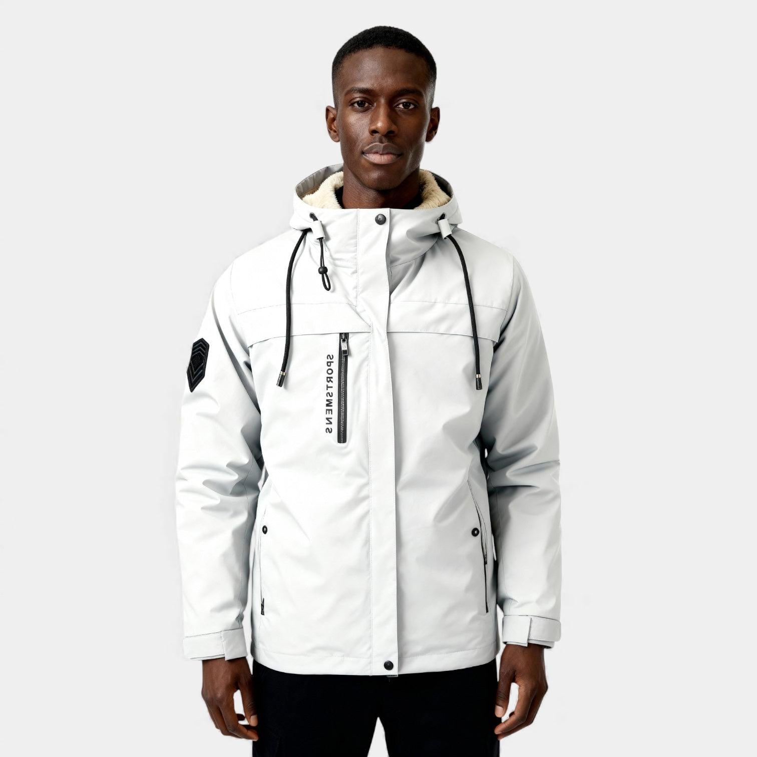 Men's Insulated Winter Ski Jacket with Fur Hood - Waterproof, Warm, Outdoor Sports Outerwear