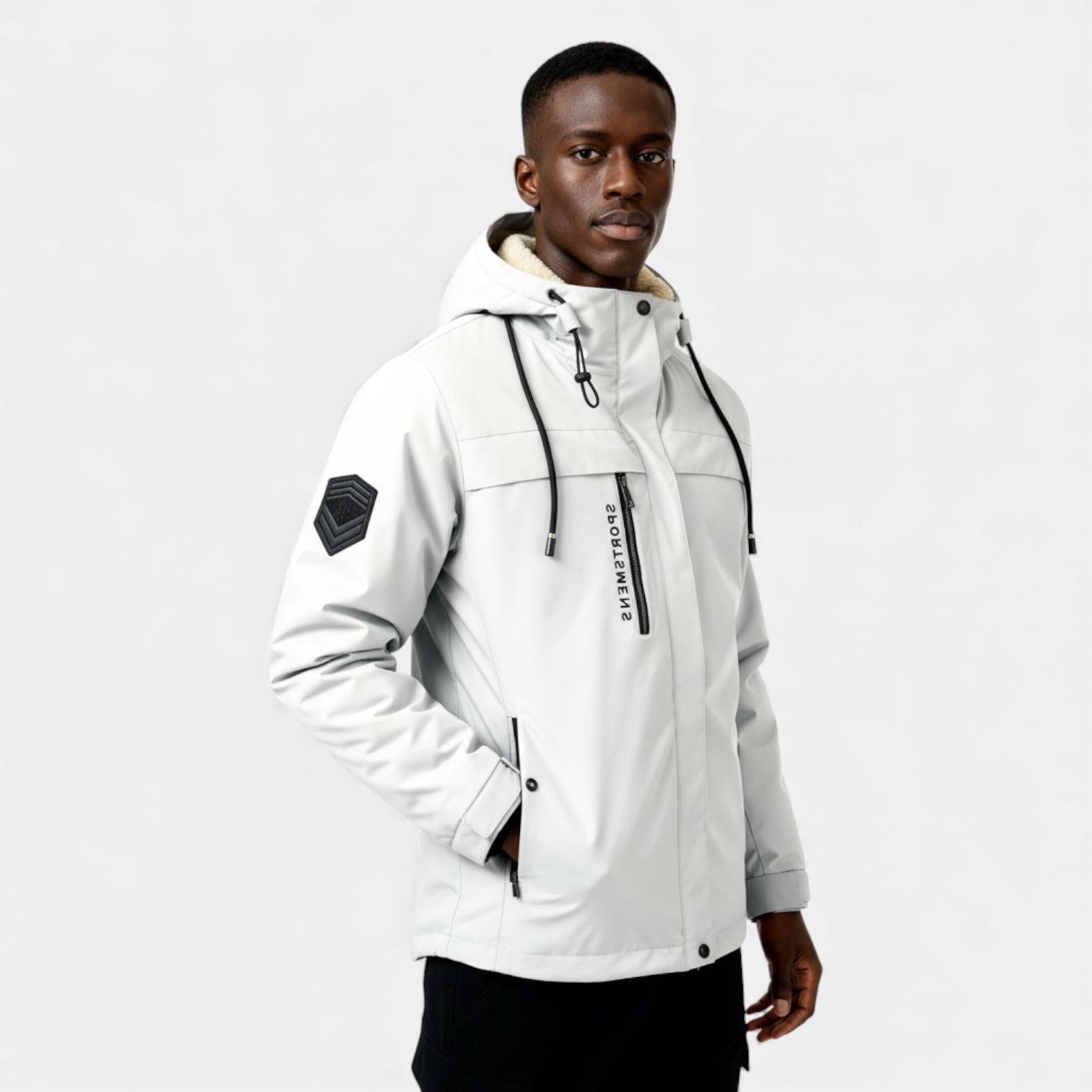 Men's Insulated Winter Ski Jacket with Fur Hood - Waterproof, Warm, Outdoor Sports Outerwear