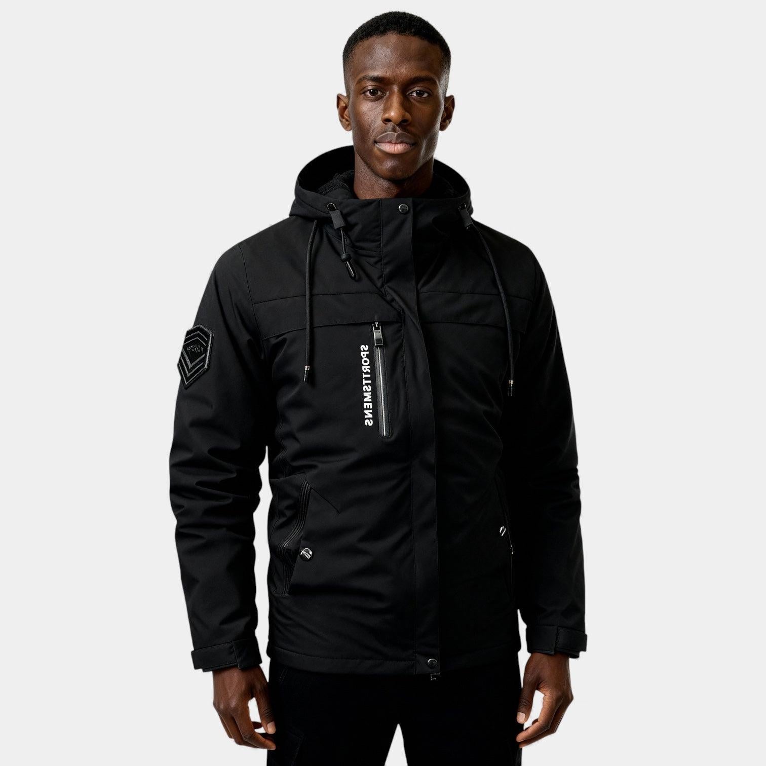 Men's Insulated Winter Ski Jacket with Fur Hood - Waterproof, Warm, Outdoor Sports Outerwear