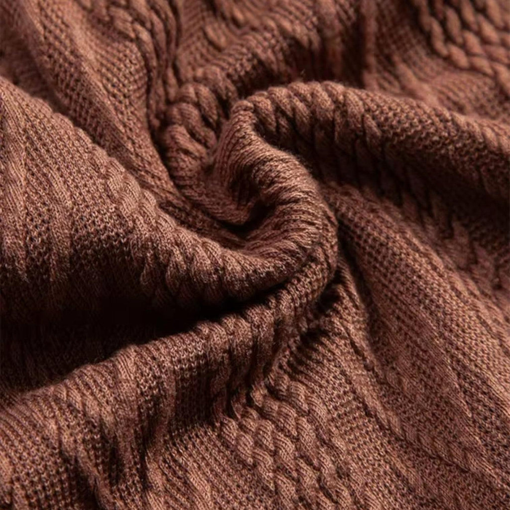 Men's Jacquard Woven Polo Shirt - Short Sleeve Casual Top for Everyday Wear