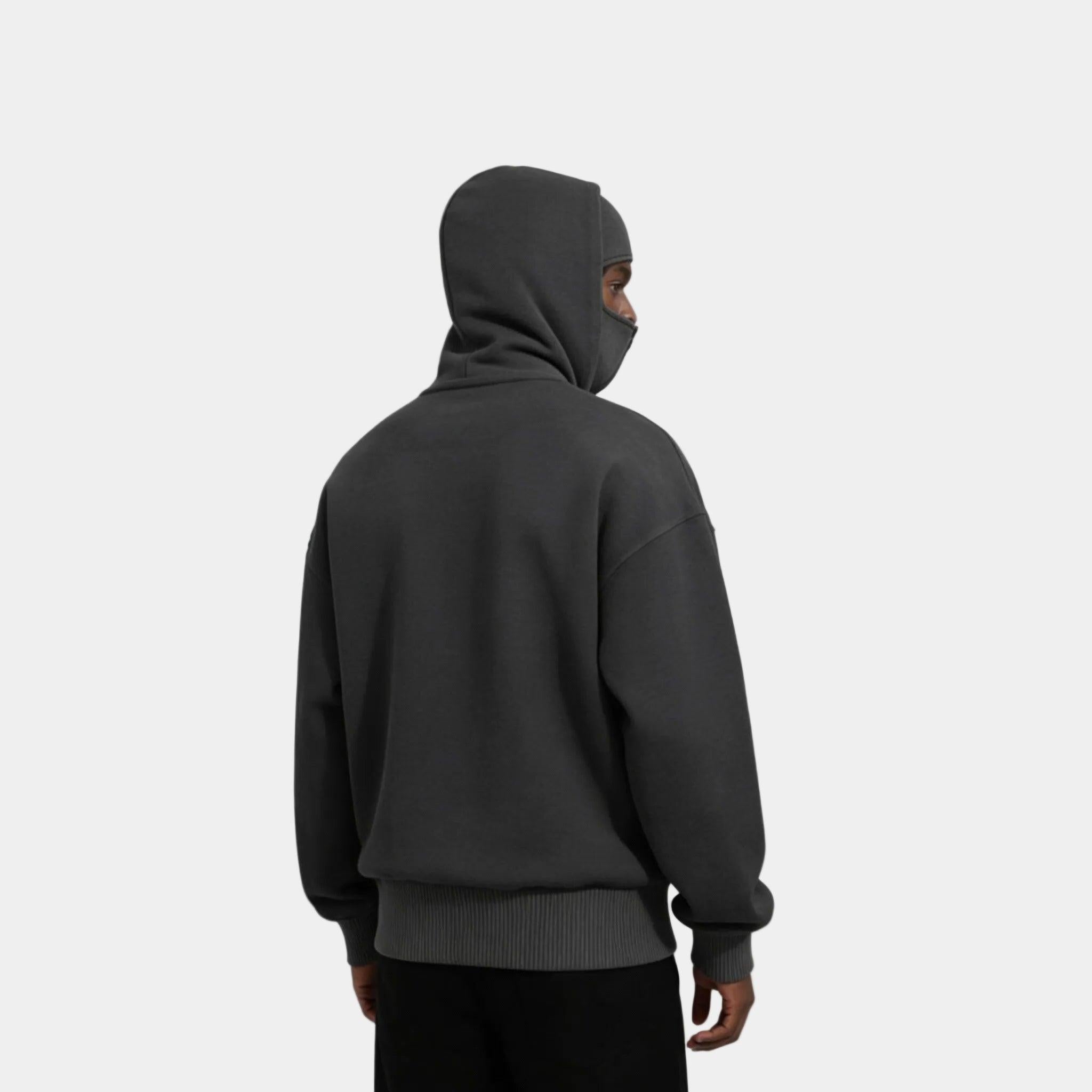 Men's Knit Full Zip Balaclava Hoodie Jacket - Warm, Versatile Hooded Design for Outdoor Activities