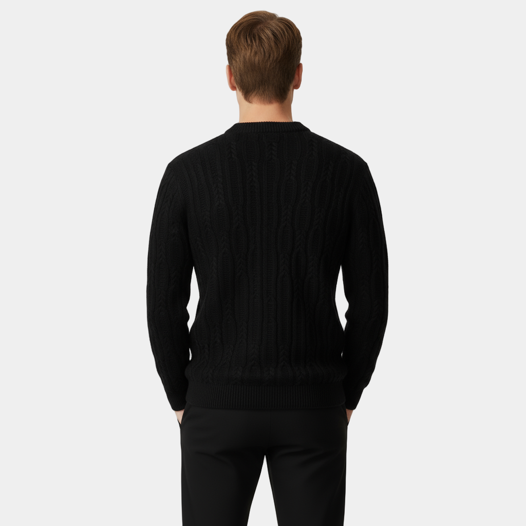 Men's Knit Jumper - Patterned Crew Neck Sweater for Casual Wear, Comfortable Fabric, Versatile Style