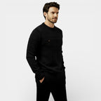 Men's Knit Sweater - Textured Stripe Design - Crew Neck - Casual Wear Essential for Everyday Comfort