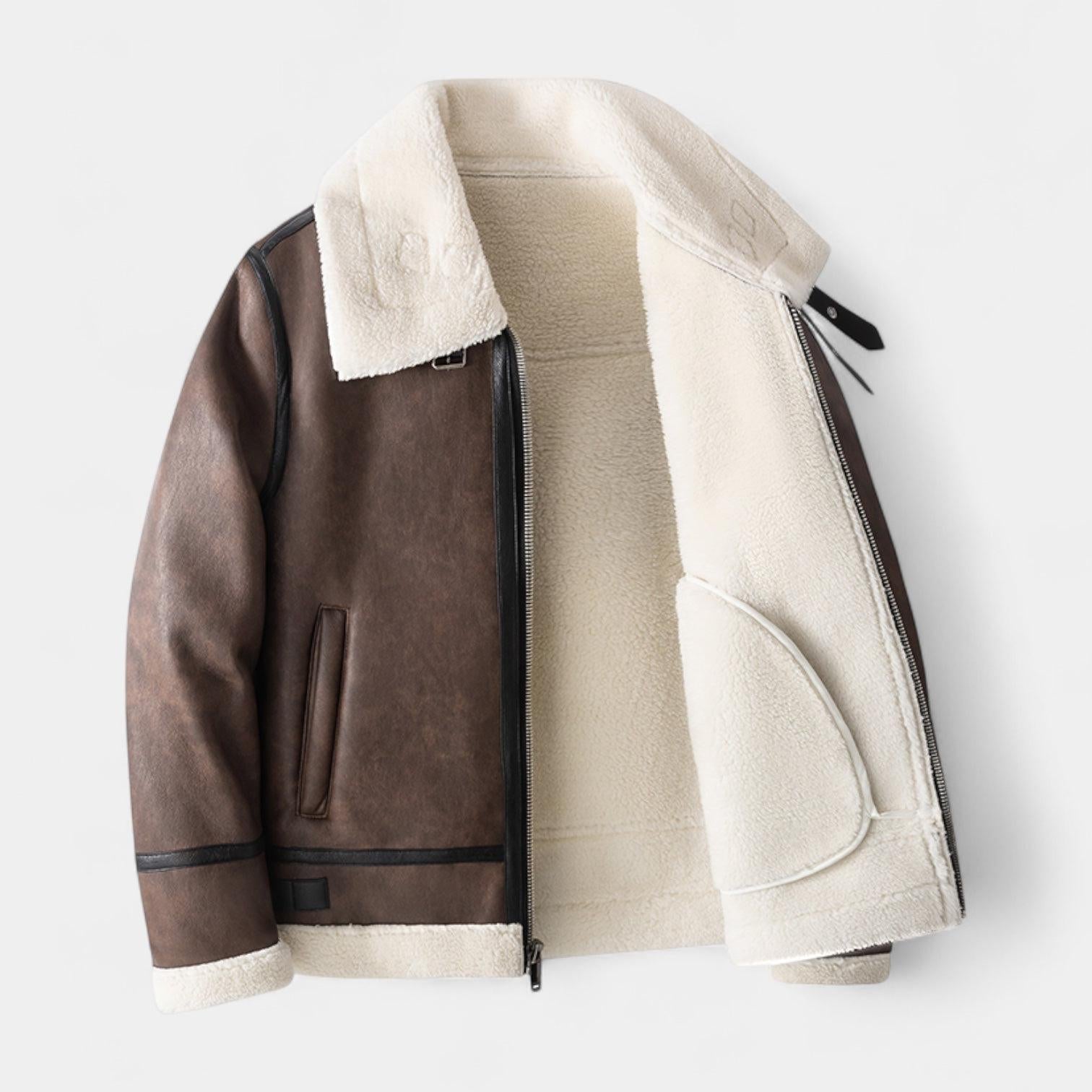 Men's Leather Aviator Jacket | Genuine Leather | Classic Design | Casual Outerwear for Men