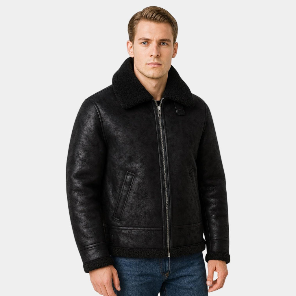 Men's Leather Aviator Jacket | Genuine Leather | Classic Design | Casual Outerwear for Men