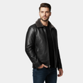 Men’s Leather Biker Jacket with Fur Collar | Stylish Motorcycle Jacket for Casual Wear | Warm and Durable Design