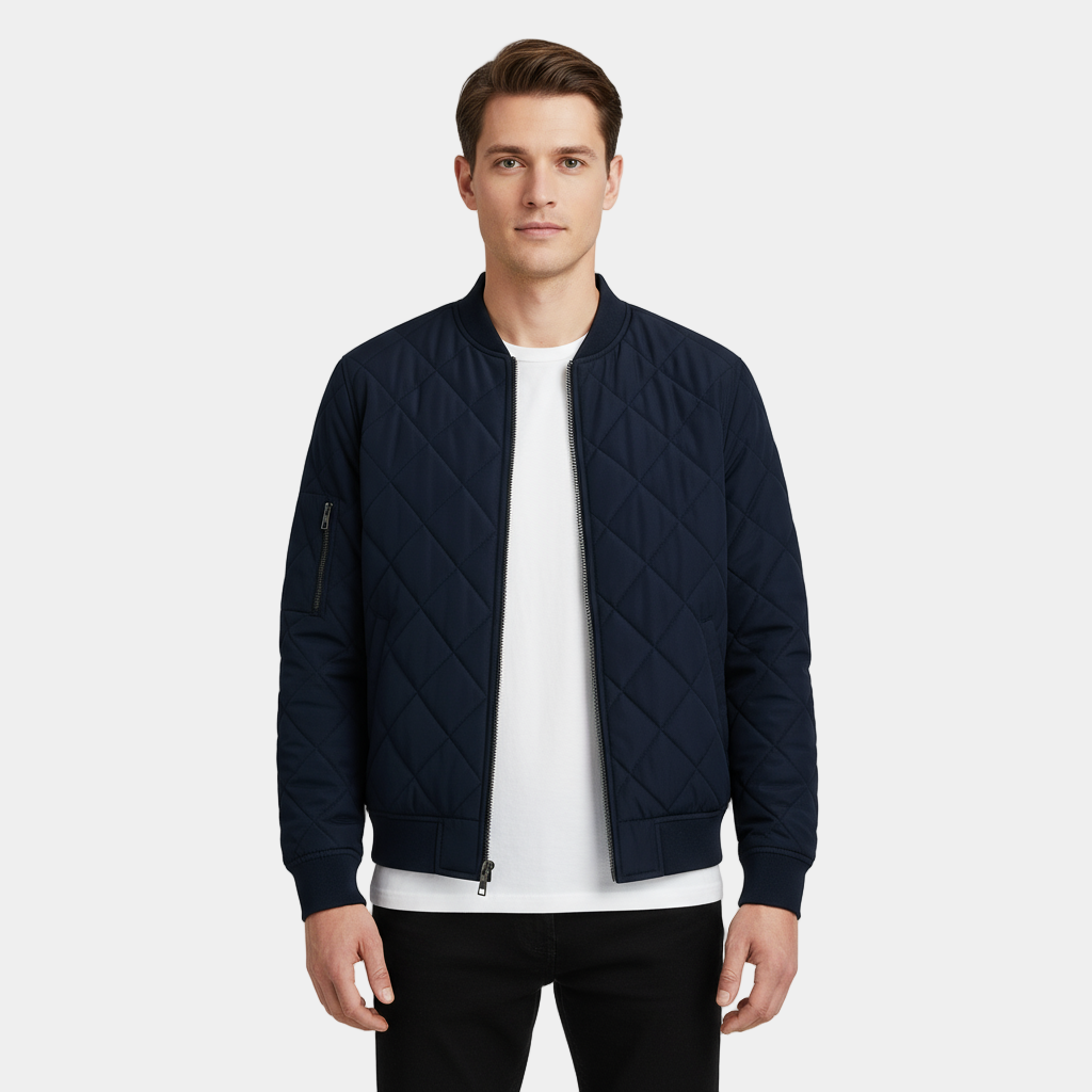 Men's Lightweight Bomber Jacket with Rounded Collar for Casual Wear - Versatile Outerwear in Various Sizes