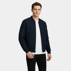 Men's Lightweight Bomber Jacket with Rounded Collar for Casual Wear - Versatile Outerwear in Various Sizes
