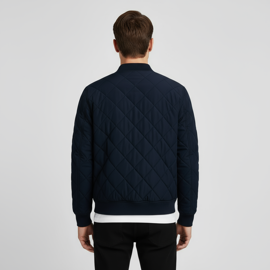 Men's Lightweight Bomber Jacket with Rounded Collar for Casual Wear - Versatile Outerwear in Various Sizes