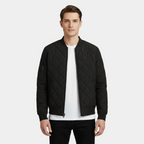 Men's Lightweight Bomber Jacket with Rounded Collar for Casual Wear - Versatile Outerwear in Various Sizes