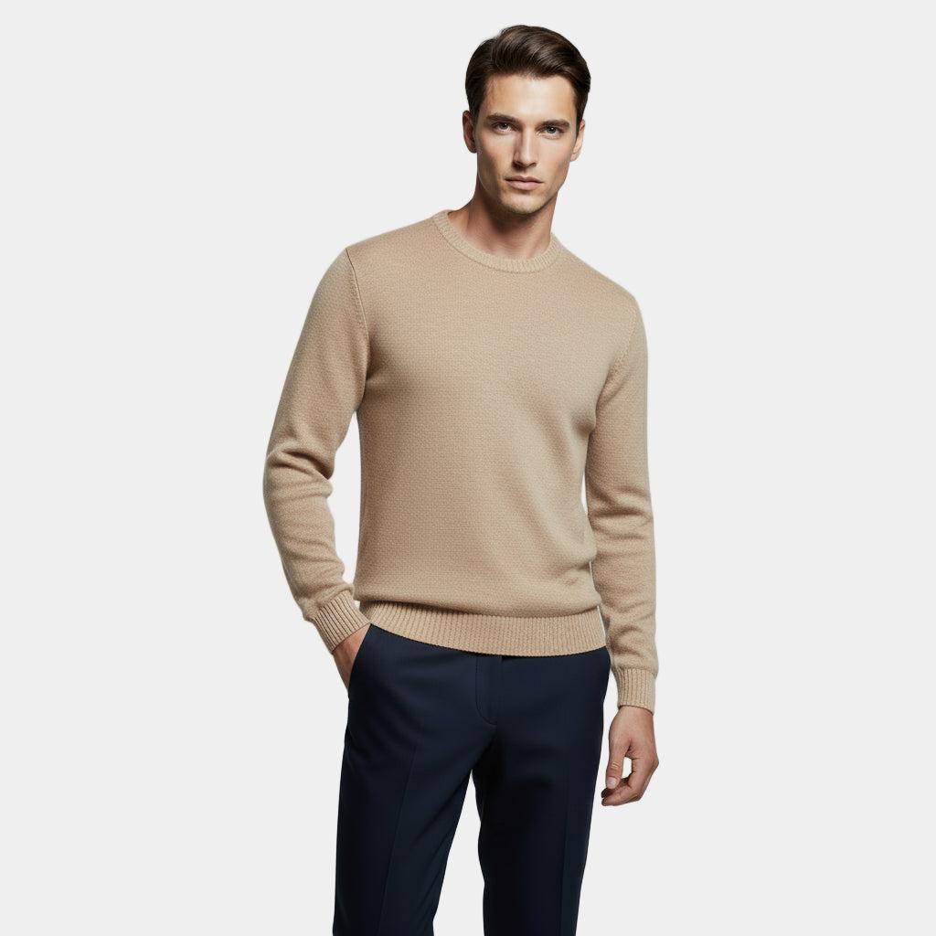 Men's Lightweight Cotton Crew-Neck Sweater - Fine-Knit Jumper for Casual Wear