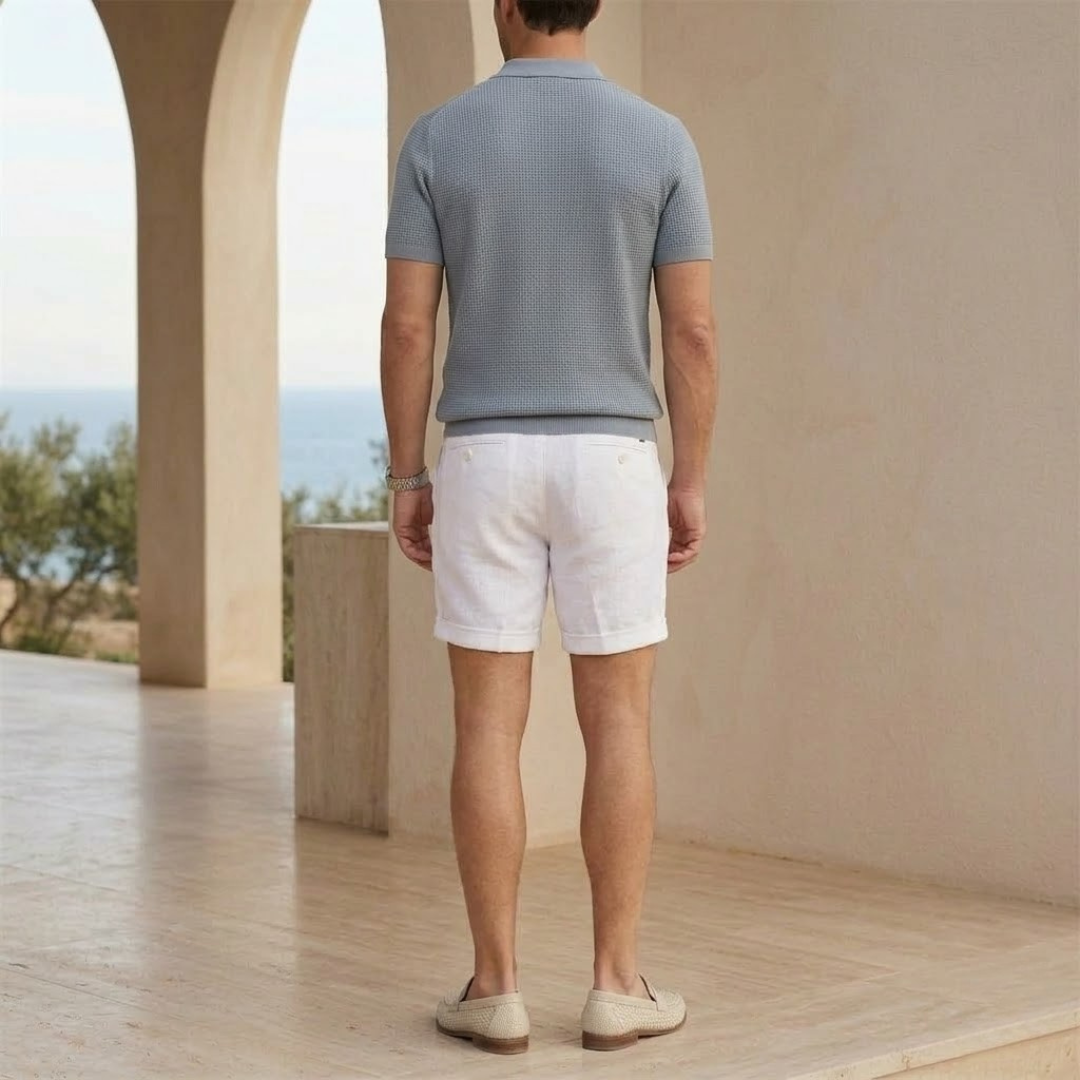 Men's Lightweight Cotton Linen Blend Shorts for Casual Summer Wear