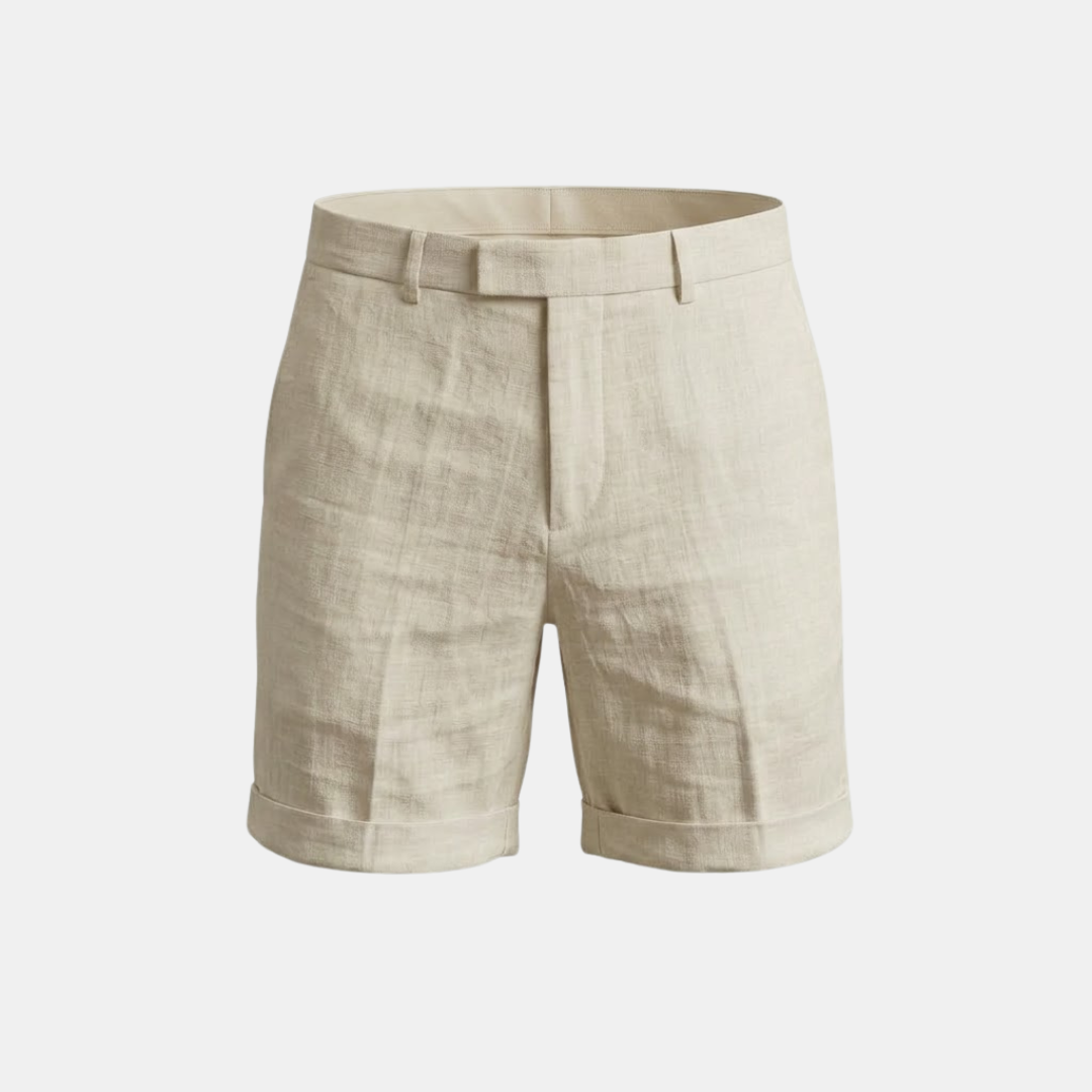 Men's Lightweight Cotton Linen Blend Shorts for Casual Summer Wear