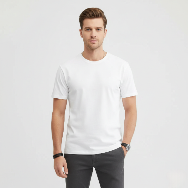 Men's Lightweight Cotton Summer T-Shirt - Casual Short Sleeve Top for Everyday Wear