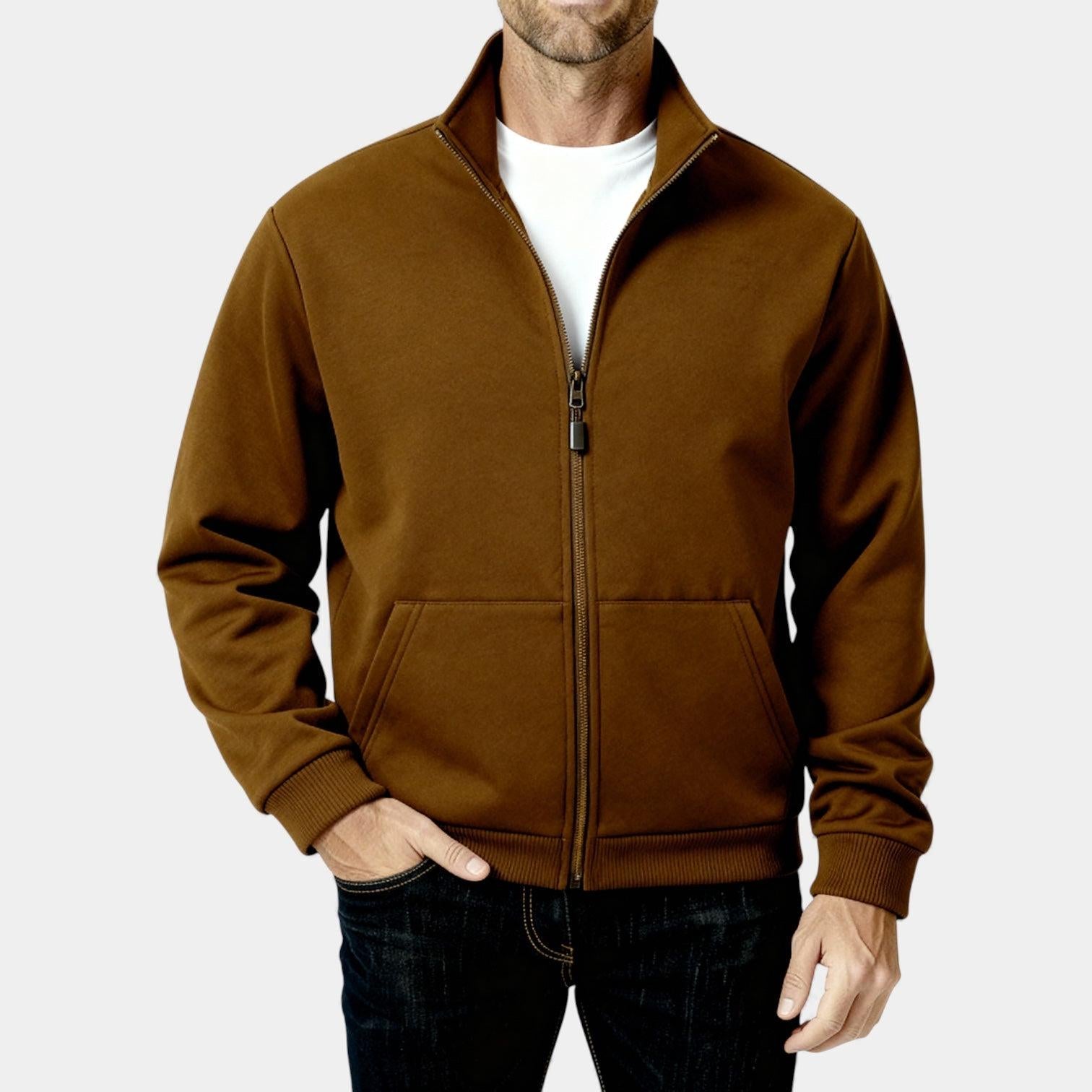 Men's Lightweight Full Zip Track Jacket - Casual Design for Activewear and Everyday Use