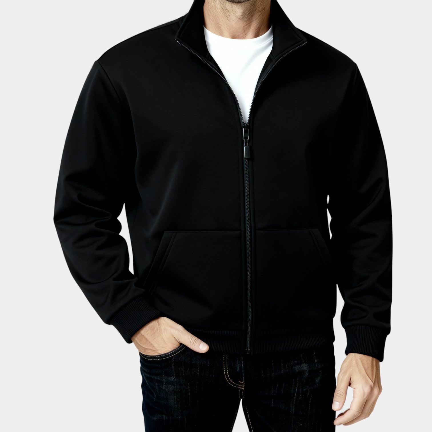 Men's Lightweight Full Zip Track Jacket - Casual Design for Activewear and Everyday Use