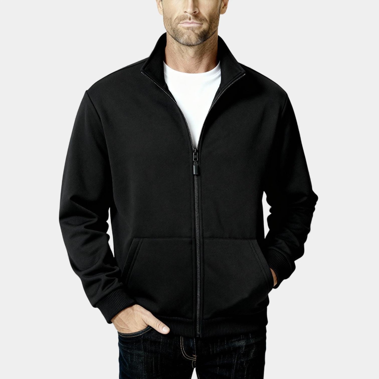 Men's Lightweight Full Zip Track Jacket - Casual Design for Activewear and Everyday Use